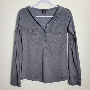 MARMOT Heather Grey Henry Cozy Comfy Hoodie Top‎ XS